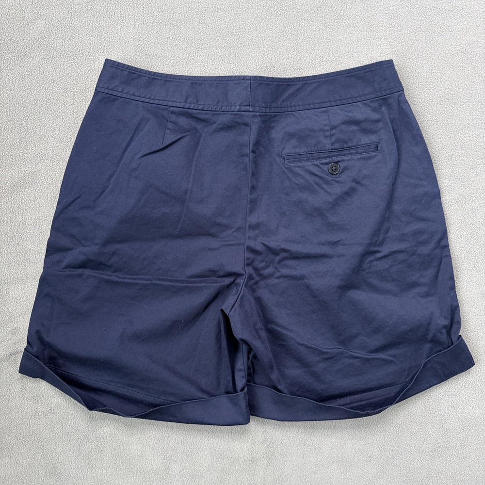 Lauren Ralph Lauren Shorts Womens 10‎ Navy Chino Cuffed Stretch Casual Coastal - Picture 2 of 11
